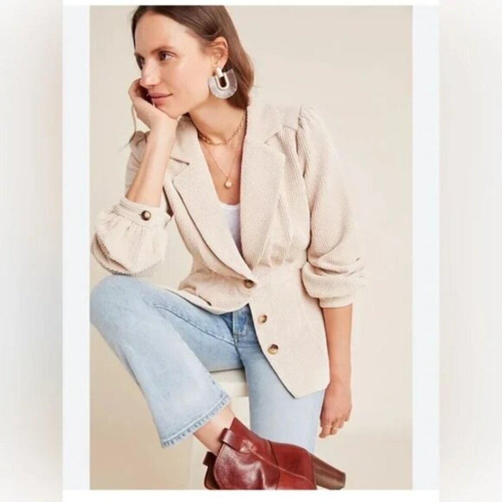 Anthropologie Current Air Courtney Corduroy Blazer Small